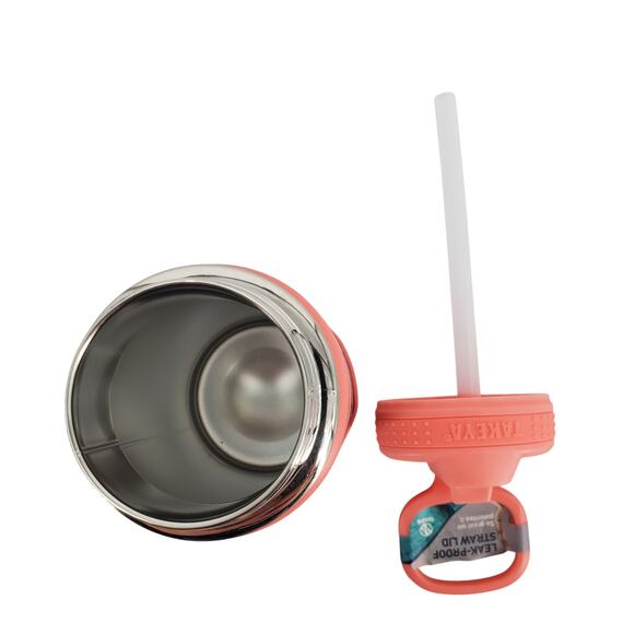 Takeya 14 Ounce Stainless Steel Insulated Water Bottle Straw Handle Pink New - Picture 6 of 7